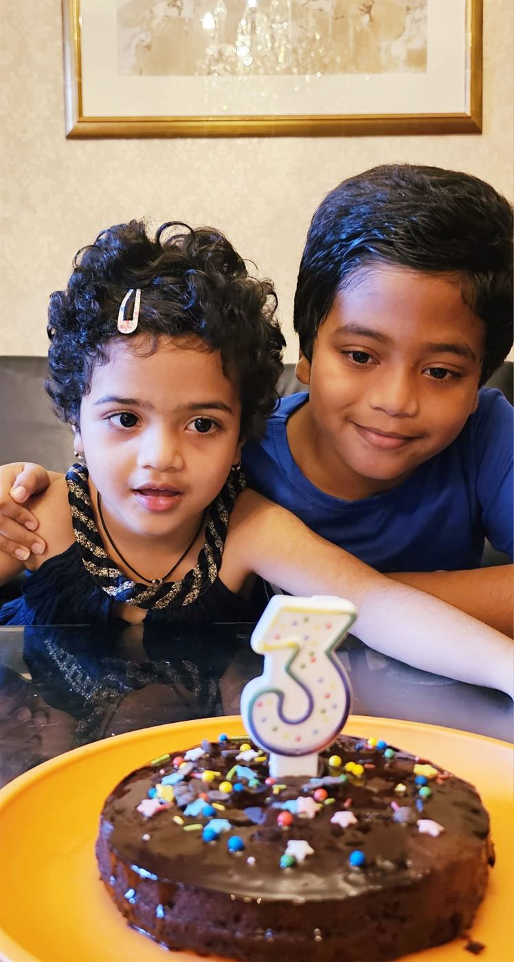 Vaidehi in a happy celebration pose